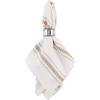 imageDII Zig Dobby Tabletop Collection White Cotton Background with Embellished Stripe Napkin Set Black 6 CountStone