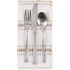 imageDII Zig Dobby Tabletop Collection White Cotton Background with Embellished Stripe Napkin Set Black 6 CountStone