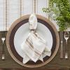 imageDII Zig Dobby Tabletop Collection White Cotton Background with Embellished Stripe Napkin Set Black 6 CountStone