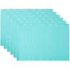 imageDII Basic Everyday Ribbed Tabletop 100 Cotton Placemat Set 13x19 White 6 PieceAqua