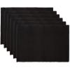 imageDII Basic Everyday Ribbed Tabletop 100 Cotton Placemat Set 13x19 White 6 PieceBlack
