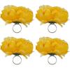imageDII Beautiful Peony Flower Napkin Rings Deep Red 4 PieceYellow