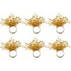 imageDII Christmas Thanksgiving Holiday Tabletop Dcor Collection Decorative Napkin Ring Holder Set 225quot Diameter Gold Vine 6 PieceGold Beaded Starburst