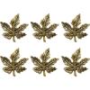 imageDII Christmas Thanksgiving Holiday Tabletop Dcor Collection Decorative Napkin Ring Holder Set 225quot Diameter Gold Vine 6 PieceGold Maple Leaf