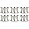 imageDII Decorative Assorted Silver Napkin Ring Set One Size Silver Textured Square 6 CountBeaded Silver