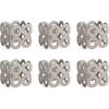 imageDII Decorative Geometric Napkin Ring Set Die Cut Square Silver 6 CountDie Cut Square Silver