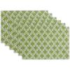 imageDII Green Lattice Outdoor Tabletop Collection Stain Resistant ampamp Waterproof 60quot Round wZipper GreenPlacemat Set