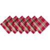 imageDII Holiday Kitchen and Table Dcor Christmas Cloth Square Napkin Set Dark Green Plaid 6 CountTango Red Plaid