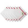 White With Red Border & Embroidered Holly Leaves