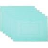 imageDII PVC Tabletop Collection Woven IndoorOutdoor Round Placemat Set 1375quot Nautical Blue 6 PieceAqua