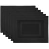 imageDII PVC Tabletop Collection Woven IndoorOutdoor Round Placemat Set 1375quot Nautical Blue 6 PieceBlack
