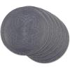 imageDII Woven Collection Round Braided Floral Placemat Set 15quot Stone 6 PieceGray