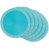 imageDII Woven Placemat Collection Round 1475quot Diameter Storm Blue Fringe 6 PieceAqua Fringe