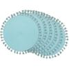 imageDII Woven Placemat Collection Round 1475quot Diameter Storm Blue Fringe 6 PieceAqua Tassel