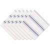 imageDII Zig Dobby Tabletop Collection White Cotton Background with Embellished Stripe Napkin Set Black 6 CountFrench Blue