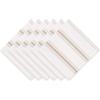 imageDII Zig Dobby Tabletop Collection White Cotton Background with Embellished Stripe Napkin Set Black 6 CountStone