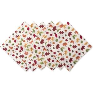 imageDII 100 Cotton Buffet Napkin Machine Washable Oversized Everyday Basic 18x18 Assorted IndigoAutumn Leaves