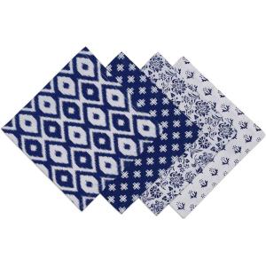imageDII 100 Cotton Buffet Napkin Machine Washable Oversized Everyday Basic 18x18 Assorted IndigoTunisian Indigo Prints