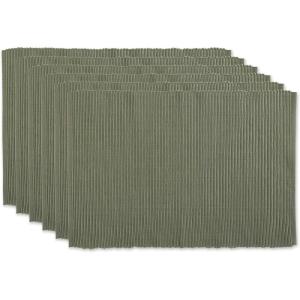 imageDII Basic Everyday Ribbed Tabletop 100 Cotton Placemat Set 13x19 White 6 PieceArtichoke