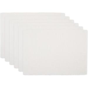 imageDII Basic Everyday Ribbed Tabletop 100 Cotton Placemat Set 13x19 White 6 PieceOff White