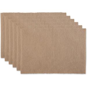 imageDII Basic Everyday Ribbed Tabletop 100 Cotton Placemat Set 13x19 White 6 PieceStone