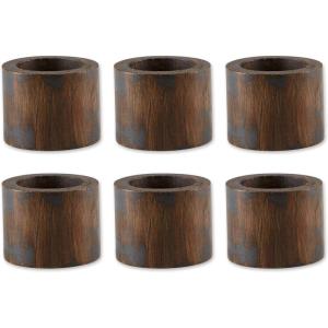 imageDII Basic Napkin Ring Collection Decorative Rustic Farmhouse Style Large Set Black Rub Finish 6 PieceBlack Rub Finish