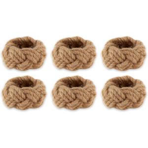 imageDII Basic Napkin Ring Collection Decorative Rustic Farmhouse Style Large Set Black Rub Finish 6 PieceNauti Knot