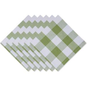 imageDII Buffalo Check Collection Classic Farmhouse Cloth Napkin Set 20x20 Black ampamp White 6 PieceAntique Green