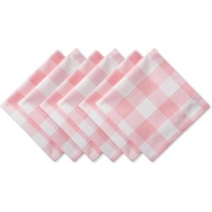 imageDII Buffalo Check Collection Classic Farmhouse Cloth Napkin Set 20x20 Black ampamp White 6 PiecePink  White