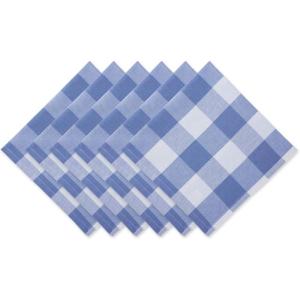 imageDII Buffalo Check Collection Classic Farmhouse Cloth Napkin Set 20x20 Black ampamp White 6 PieceStonewash Blue