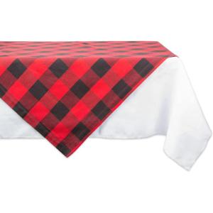 imageDII Buffalo Check Collection Classic Farmhouse Tablecloth Tablecloth 60x84 Gray ampamp WhiteRed  Black