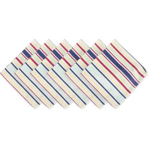 imageDII Cotton Napkin Set Machine Washable Everyday Basic 20x20 Pink ampamp White Gingham 6 CountBasic Stripe