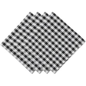imageDII Cotton Napkin Set Machine Washable Everyday Basic 20x20 Pink ampamp White Gingham 6 CountBlack  White Gingham