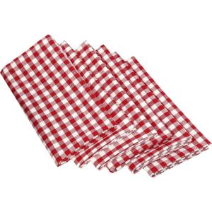 imageDII Cotton Napkin Set Machine Washable Everyday Basic 20x20 Pink ampamp White Gingham 6 CountTango Red Gingham