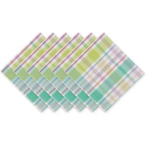imageDII Cotton Plaid Napkin Set Machine Washable 20x20 Spring Time 6 CountSpring Time
