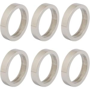 imageDII Decorative Assorted Silver Napkin Ring Set One Size Silver Textured Square 6 CountSilver Circle