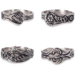 imageDII Decorative Assorted Silver Napkin Ring Set One Size Silver Textured Square 6 CountVintage Silver Spoon