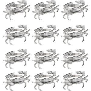 imageDII Decorative Buffet Basics Napkin Ring Set Hammered Gold 12 CountCoastal Crab