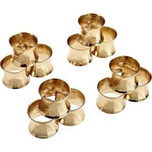 imageDII Decorative Buffet Basics Napkin Ring Set Hammered Gold 12 CountHammered Gold