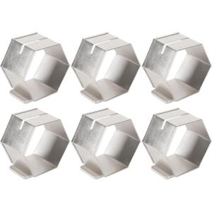 imageDII Decorative Geometric Napkin Ring Set Die Cut Square Silver 6 CountPlace Card Holder Silver