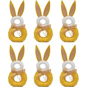 imageDII Decorative Unique Novelty Napkin Ring Set Gold Pineapple 6 CountEaster Bunny