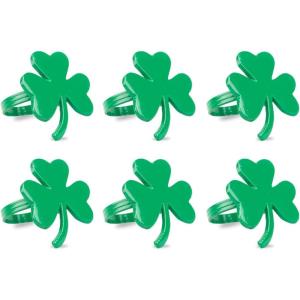 imageDII Decorative Unique Novelty Napkin Ring Set Gold Pineapple 6 CountSt Patricks Shamrock