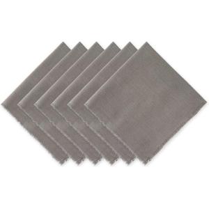 imageDII Everyday Collection Fringed Solid Tabletop Placemat Set Pumpkin Spice 6 PieceGray
