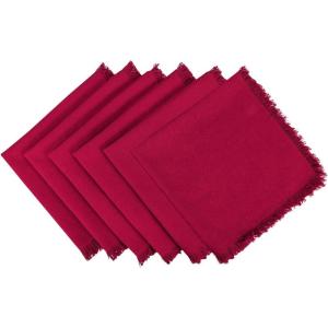 imageDII Everyday Collection Fringed Solid Tabletop Placemat Set Pumpkin Spice 6 PieceWine