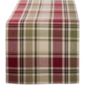imageDII Fall ampamp Thanksgiving Dining Table Dcor Reusable Cotton Fabric Table Runner 13x36 Rustic Homespun PlaidTable Runner  13x108