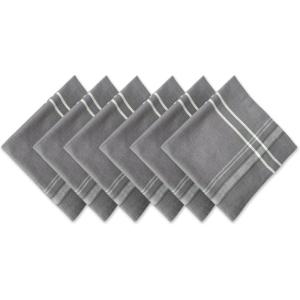 imageDII French Stripe Tabletop Collection Farmhouse Style Dining Table Linen Napkin Set 20x20 TaupeWhite 6 PieceGray Chambray