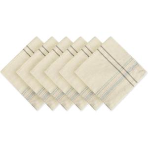 imageDII French Stripe Tabletop Collection Farmhouse Style Dining Table Linen Napkin Set 20x20 TaupeWhite 6 PieceTaupeGray