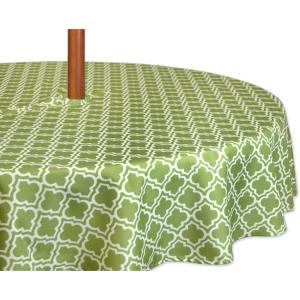 imageDII Green Lattice Outdoor Tabletop Collection Stain Resistant ampamp Waterproof 60quot Round wZipper Green60 in round wZipper