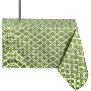 imageDII Green Lattice Outdoor Tabletop Collection Stain Resistant ampamp Waterproof 60quot Round wZipper Green60 x 120 in wZipper