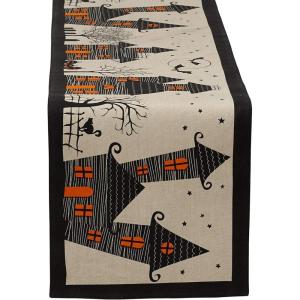 imageDII Halloween Party Tabletop Decor Reusable ampamp Machine Washable Cotton Fabric Napkin Set 20x20 Black Skull Damask 6 PieceCreepy Haunted House